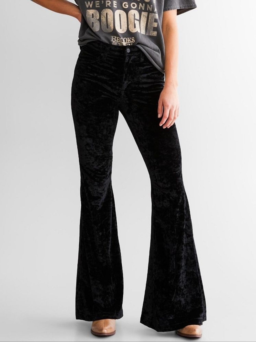 Wrangler Retro Black Velvet Flare Pants